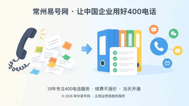 对比式扁平插画，左边凌乱通信线条，右边整齐档案与勾选记录。